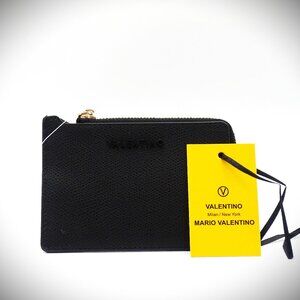 VALENTINO by MARIO VALENTINO Moe Black Leather Wallet Card Holder